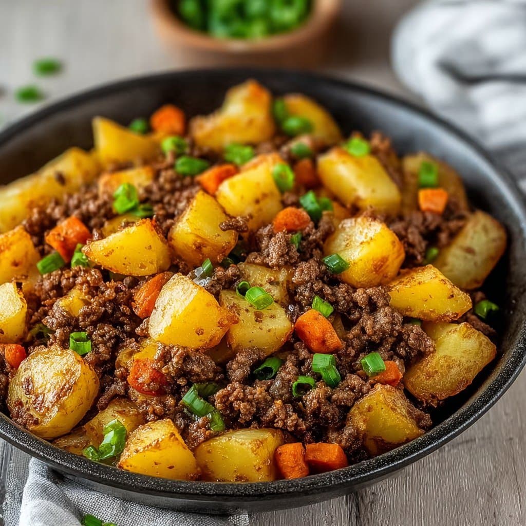Recette de Poêlée de Pommes de Terre, Bœuf Haché & Carottes