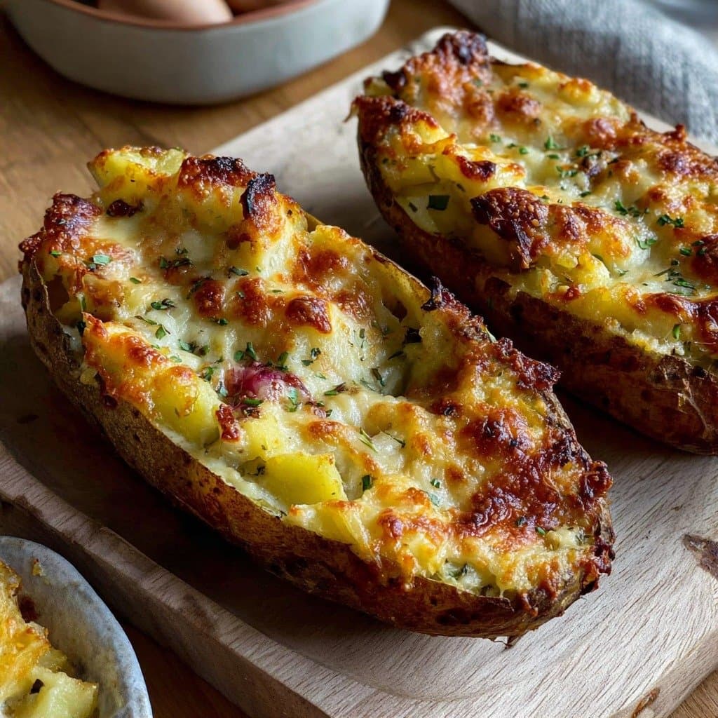 Recette de Pommes de Terre Farcies au Fromage & Herbes
