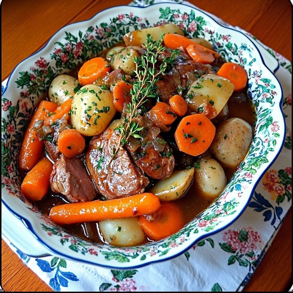 Recette de Traditional Pot-au-Feu with Tender Vegetables