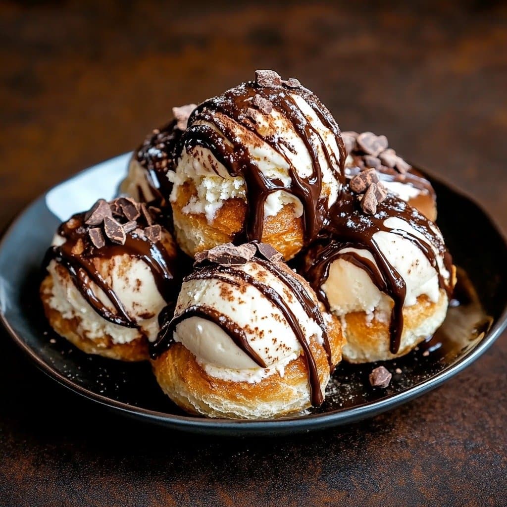 Frozen Chocolate & Hazelnut Profiteroles