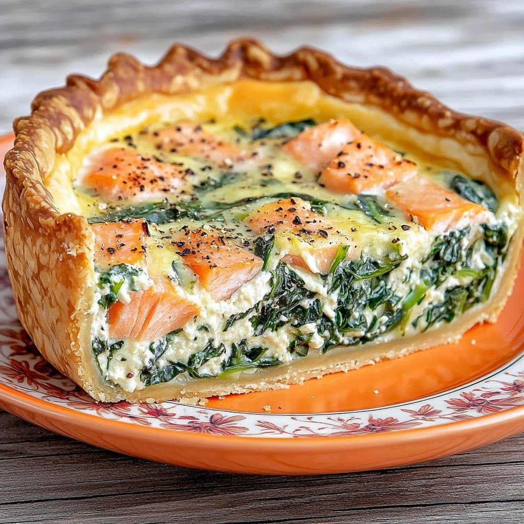 Easy Salmon and Spinach Quiche