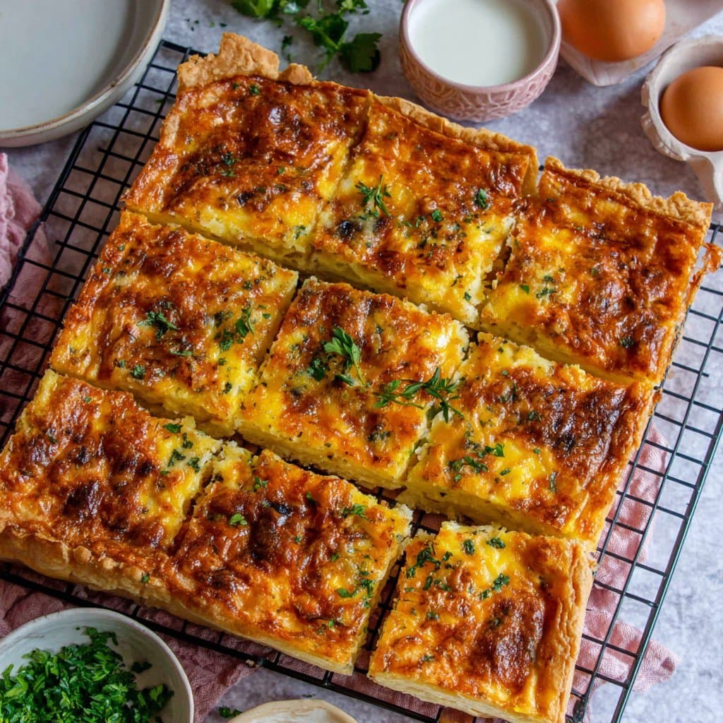 Quiche Dorada de Queso y Perejil