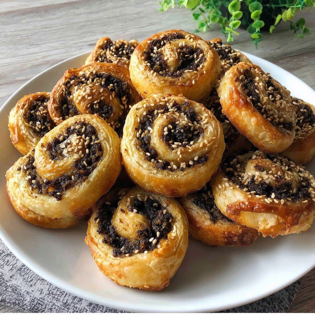 Roulés Feuilletés à la Tapenade et Sésame