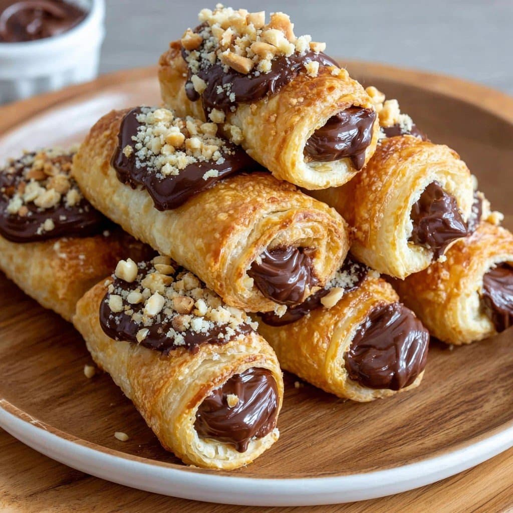Recette de Chocolate Hazelnut Puff Pastry Rolls