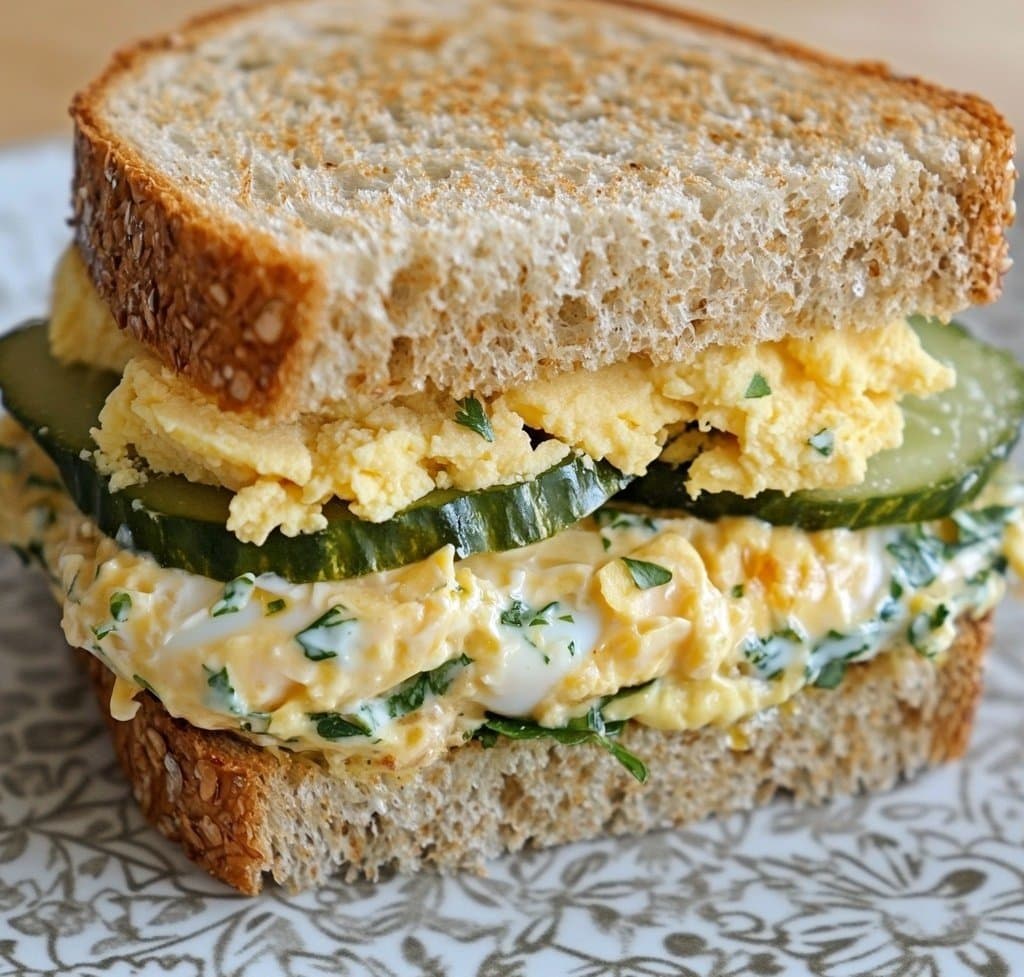 Recette de Sándwich de huevo duro, pepinillos y mayonesa