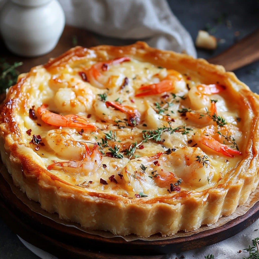 Shrimp, Leek and Sour Cream Tart