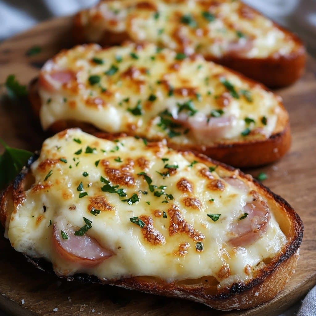 Tostadas Gratinadas con Jamón y Queso