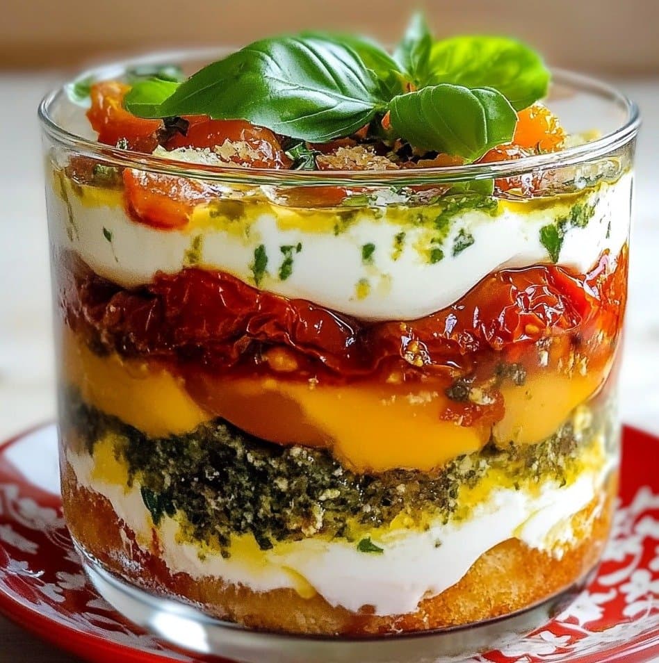 Recette de Savory Tiramisu with Tomatoes & Mozzarella