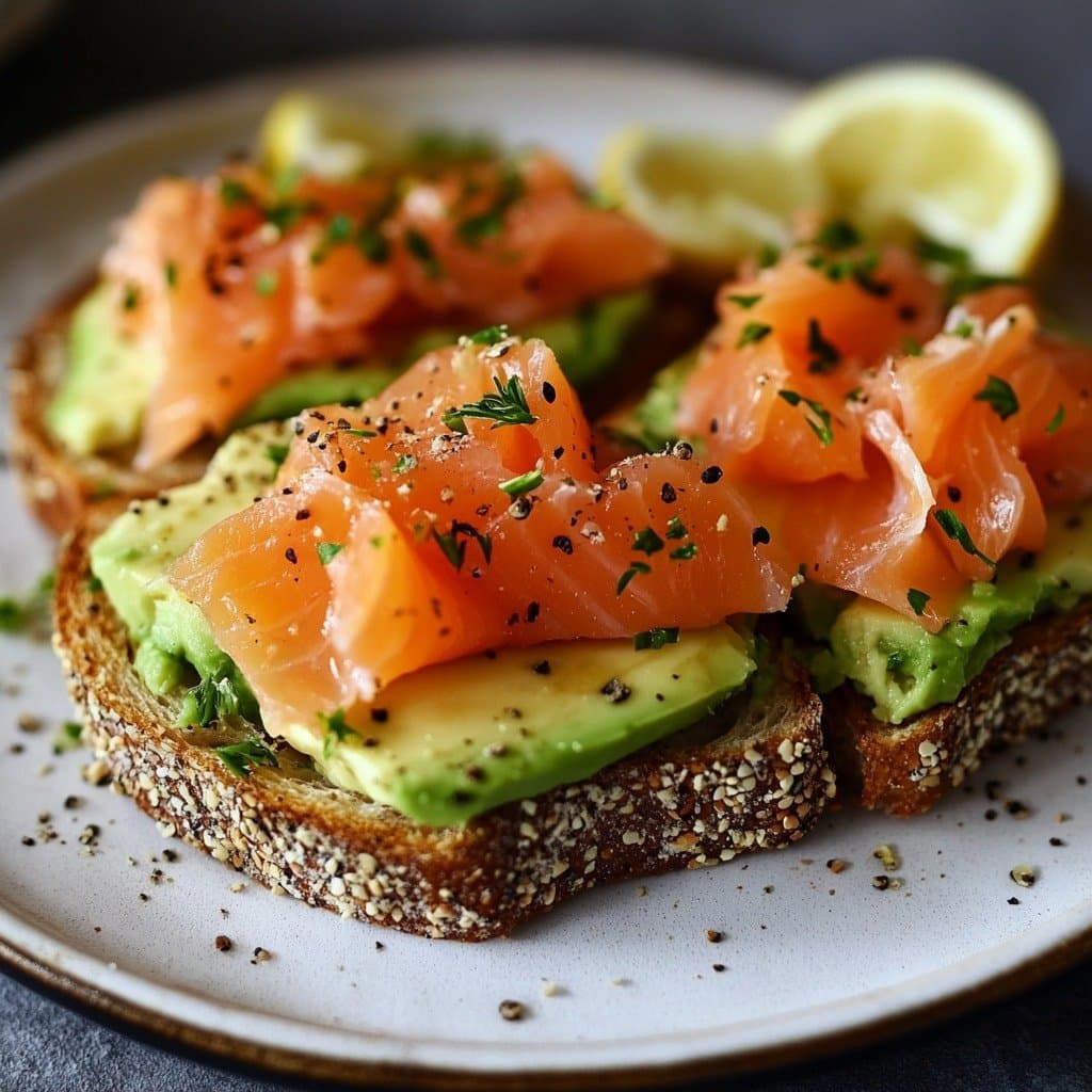 Tostadas de Aguacate, Limón y Salmón Ahumado