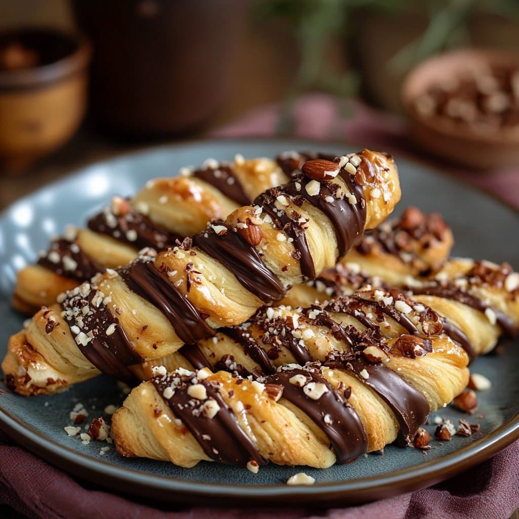 Recette de Trenzas de Hojaldre de Chocolate y Avellanas