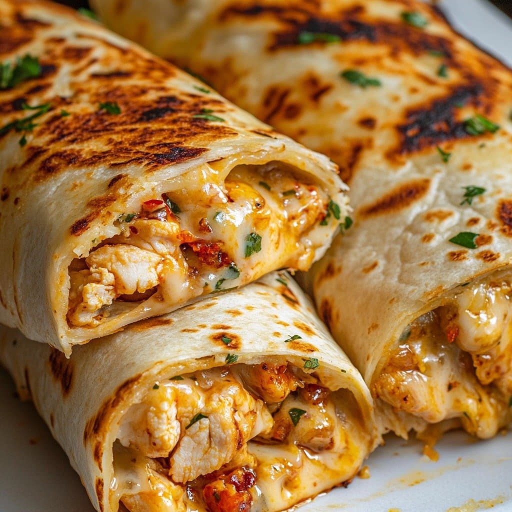 Wraps de Pollo al Ajo y Queso