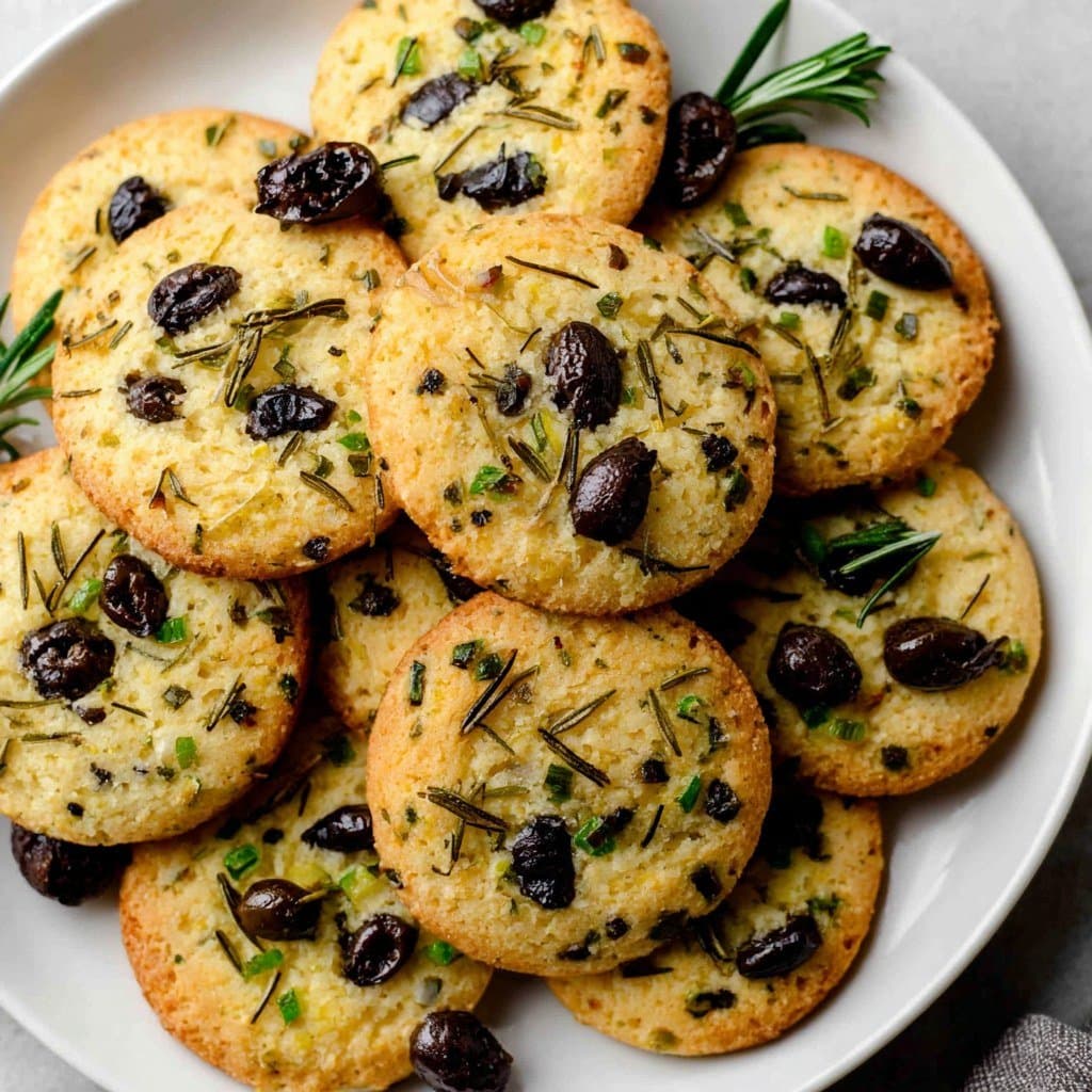 Cookies Salés aux Olives Noires & Romarin