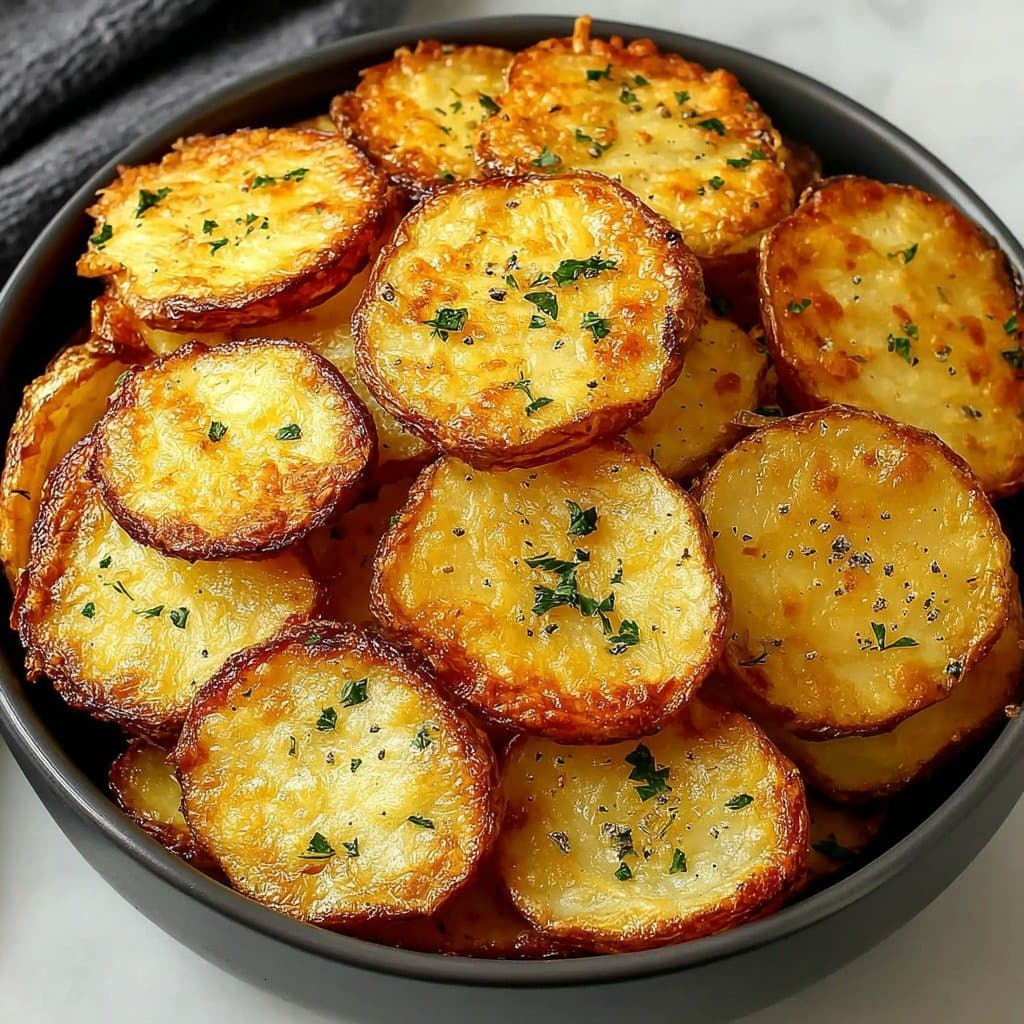 Patatas Fritas Redondas Crujientes con Parmesano