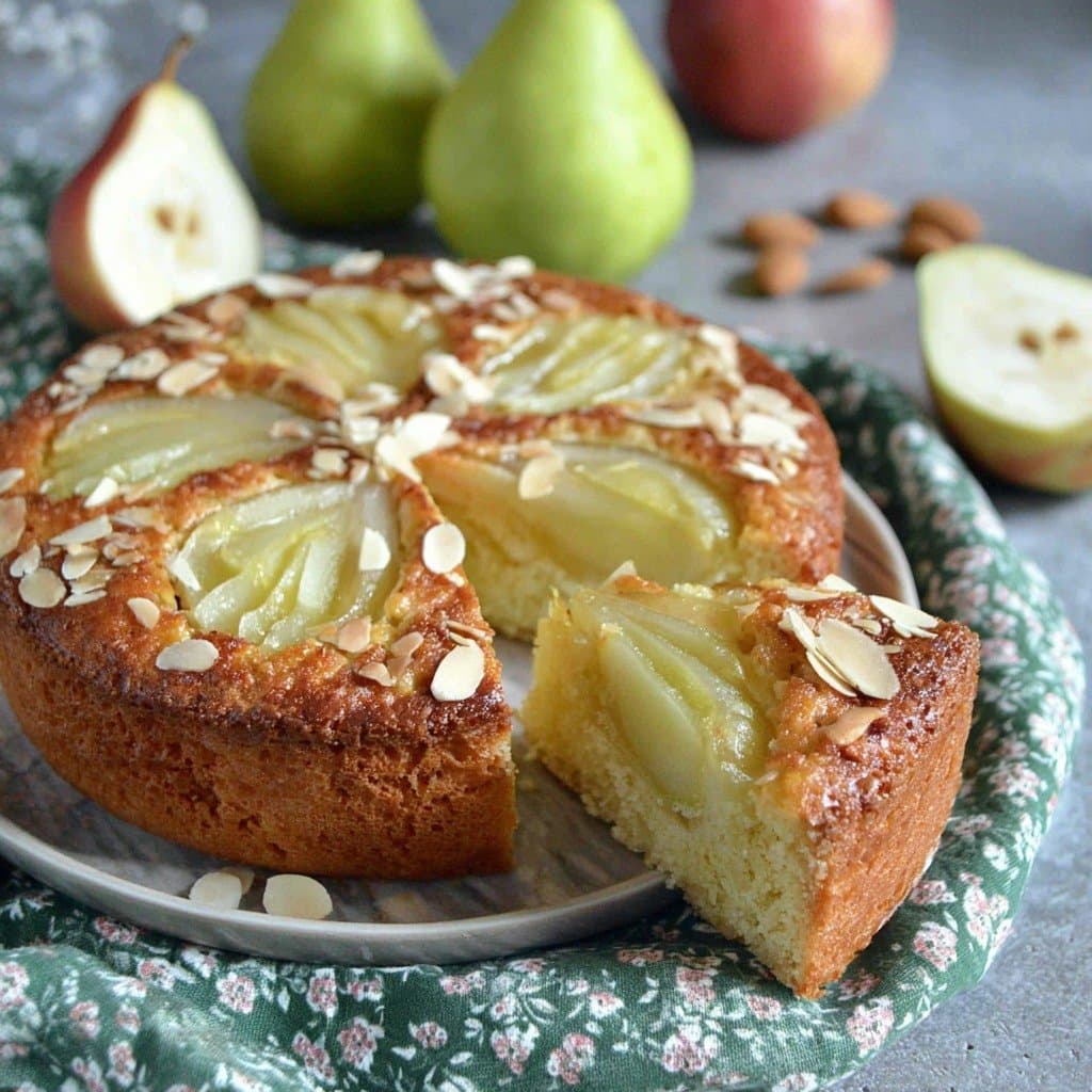 Recette de Gâteau Moelleux aux Poires & Amandes
