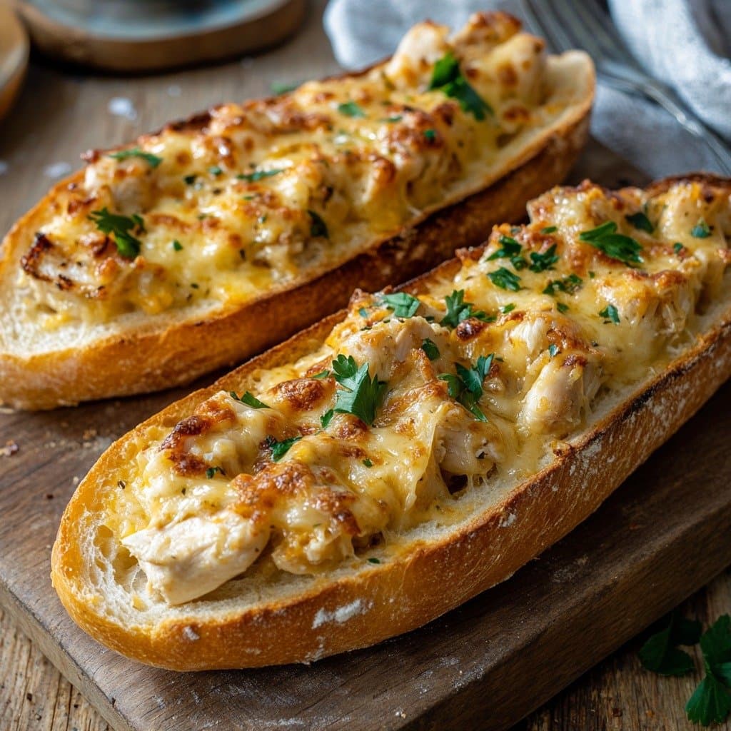 Recette de Recette Baguette Gratifiée au Poulet et au Cheddar