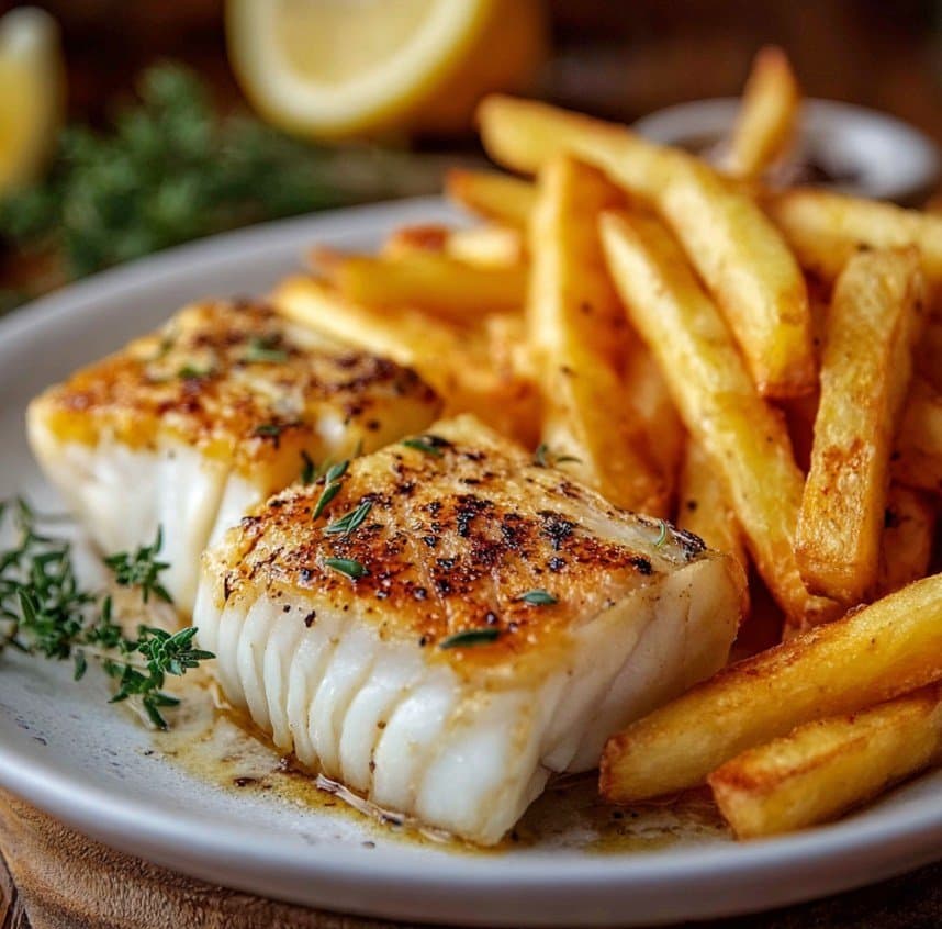 Recette de Cabillaud Grillé & Frites Croustillantes