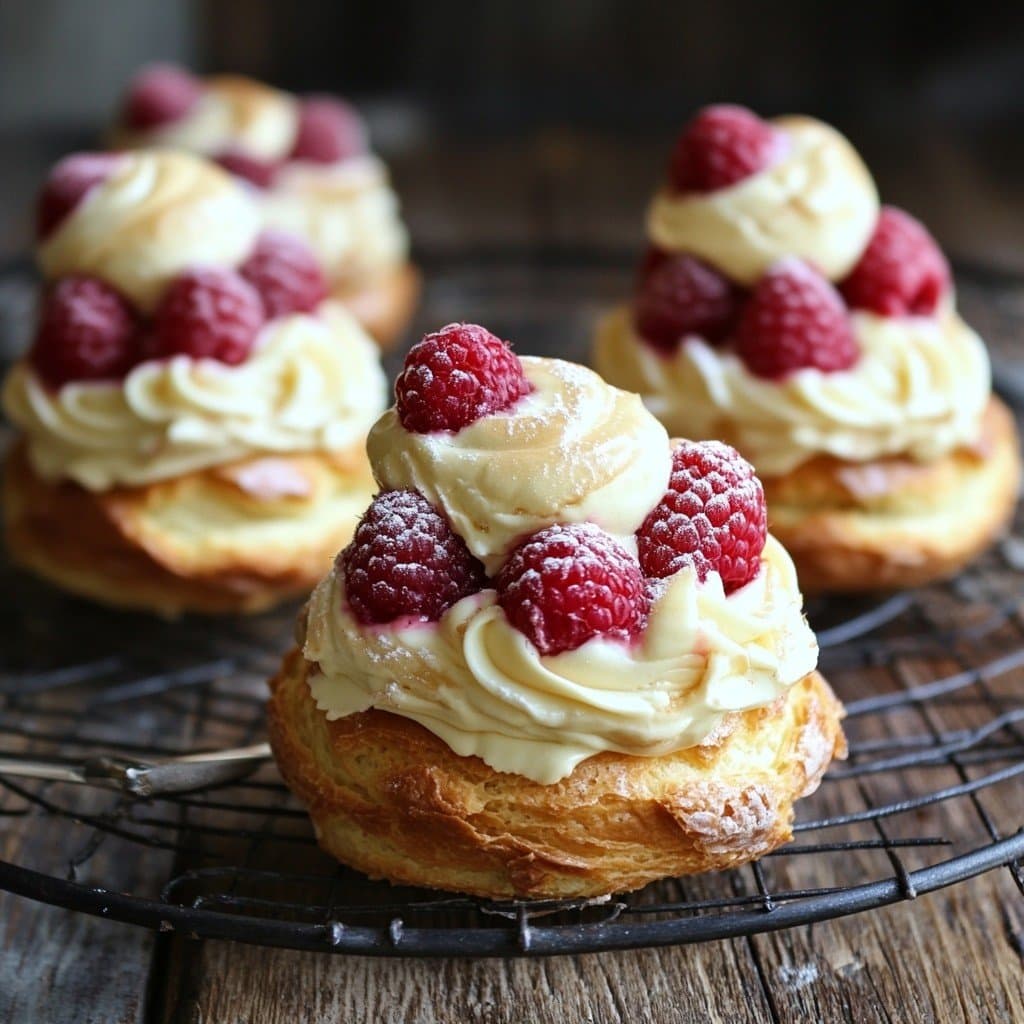 Recette de Choux au Chocolat Blanc et Framboises
