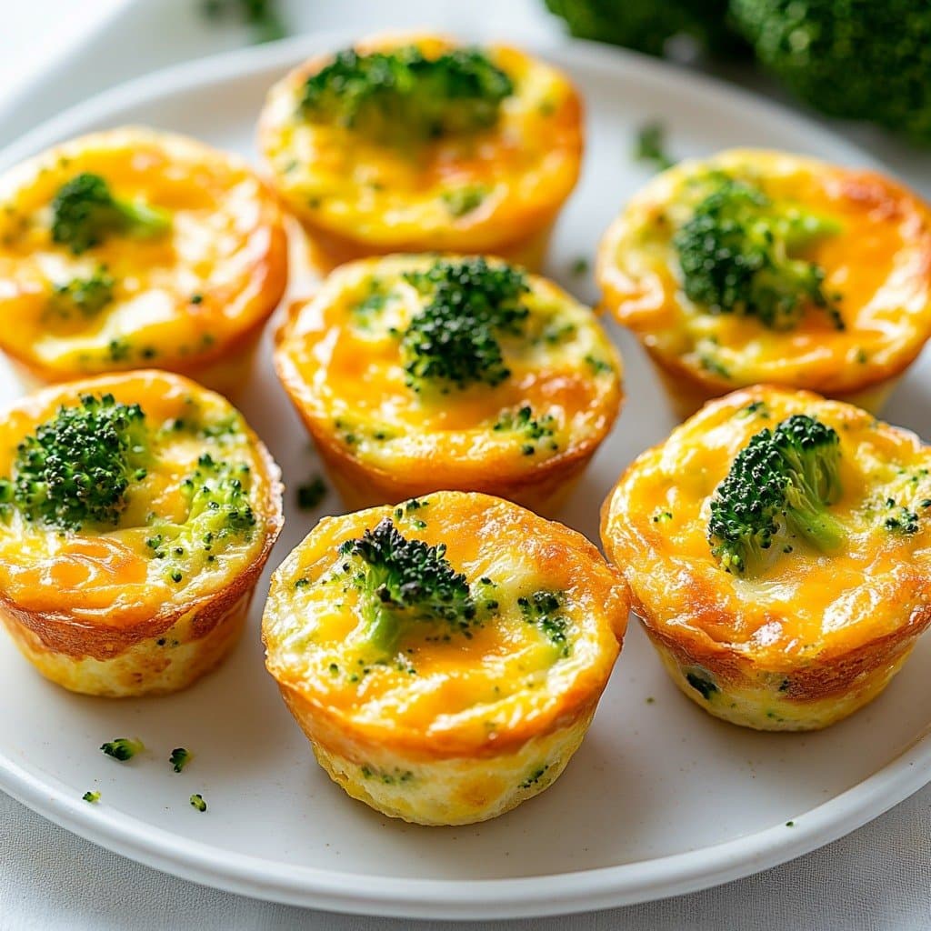 Mini-Quiches Sans Croûte Brocoli & Cheddar