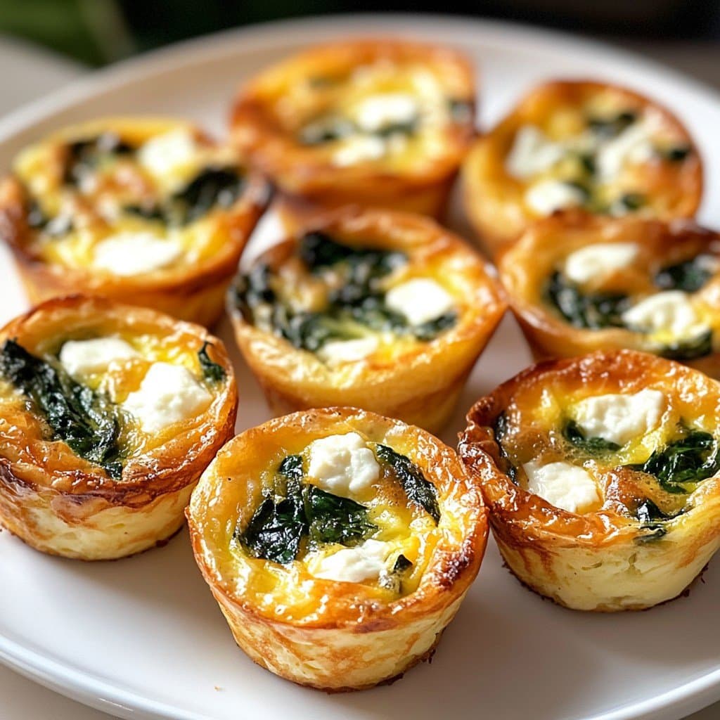 Recette Mini Quiches Sans Croûte aux Épinards et Fromage de Chèvre