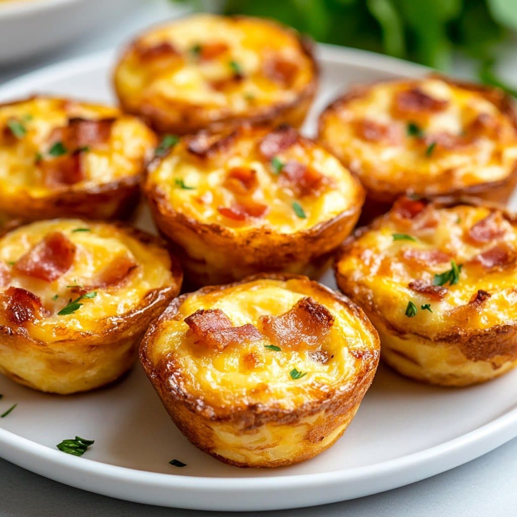 Recette de Recette Mini-Quiches Sans Croûte aux Lardons et Fromage – Apéritif