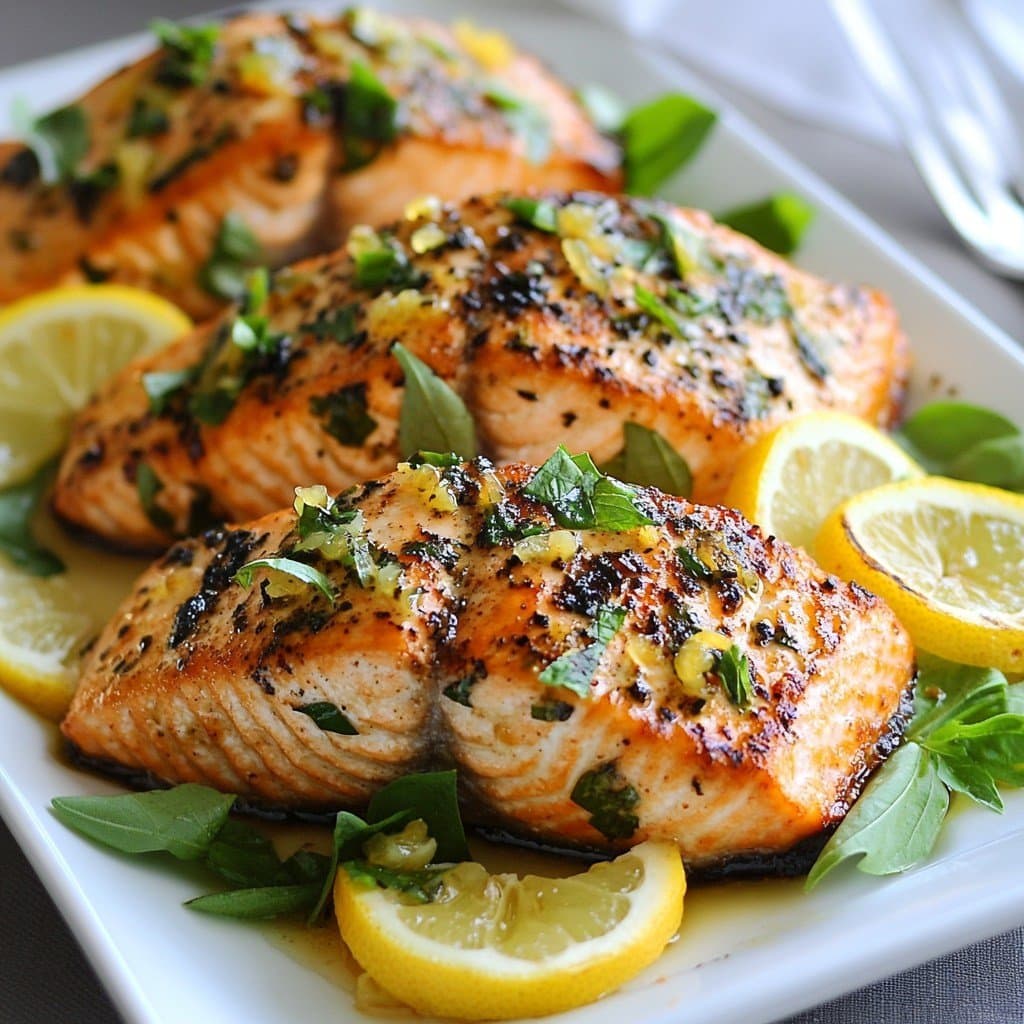 Saumon Grillé au Citron, à l'Ail et aux Herbes