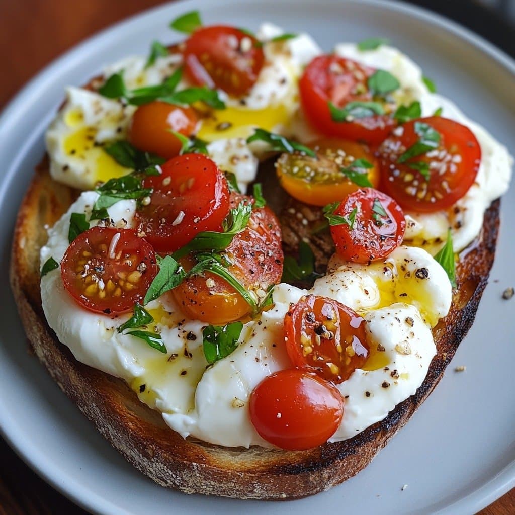 Toasts à la Burrata et aux Tomates Cerises