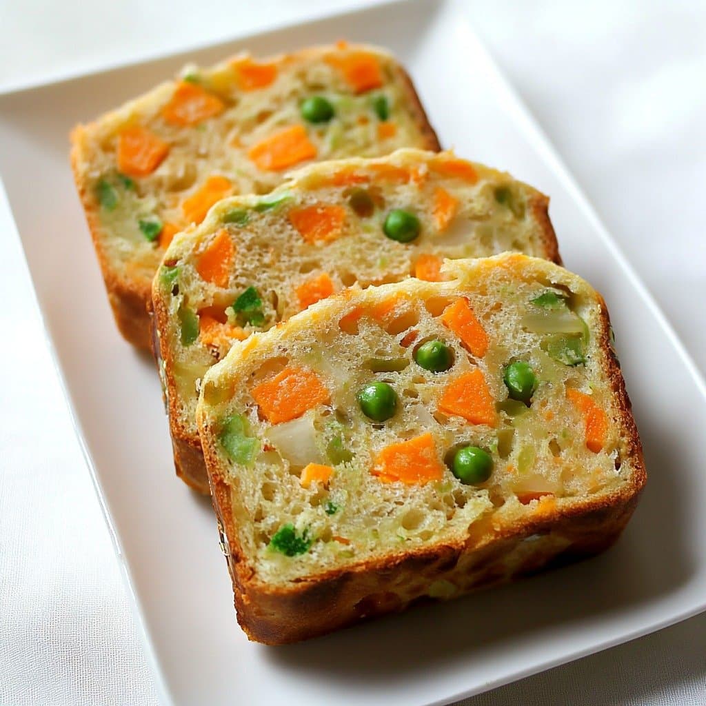 Recette de Recette Cake Salé Légumes Croquants & Petits Pois
