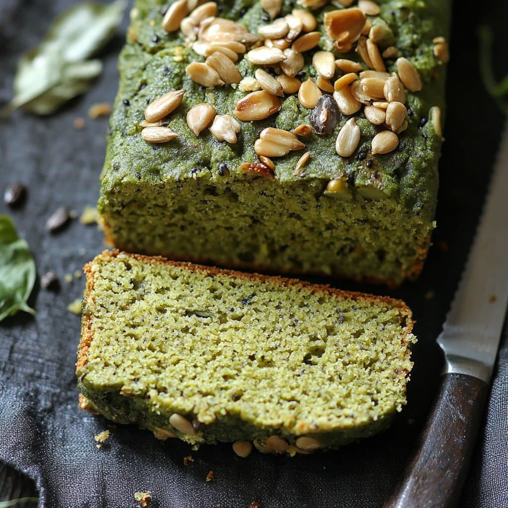 Cake Salé Vert aux Épinards & Graines Croquantes