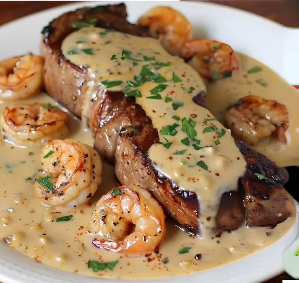 steak-sauce-cremeuse-aux-crevettes-cajun-cuisine