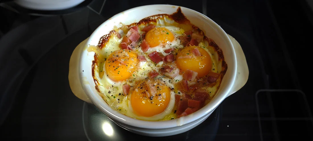 4 Œufs Cocotte au Chèvre et aux Lardons 🥚🧀🥓